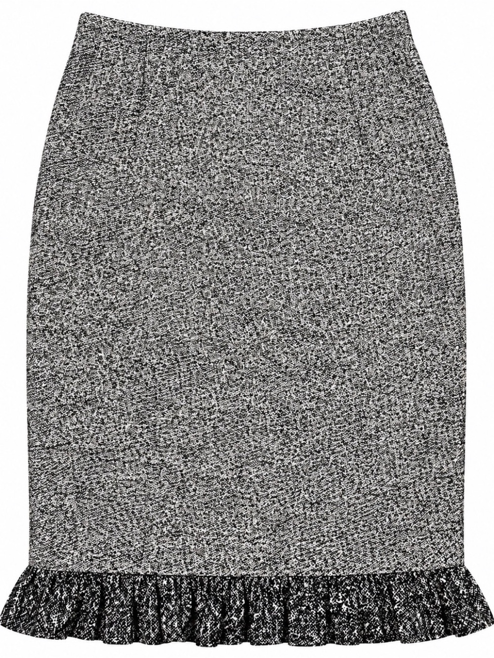 Escada Women’s Skirt Size 44 Wool Cashmere Silk Tweed Ruffle Hem Pencil